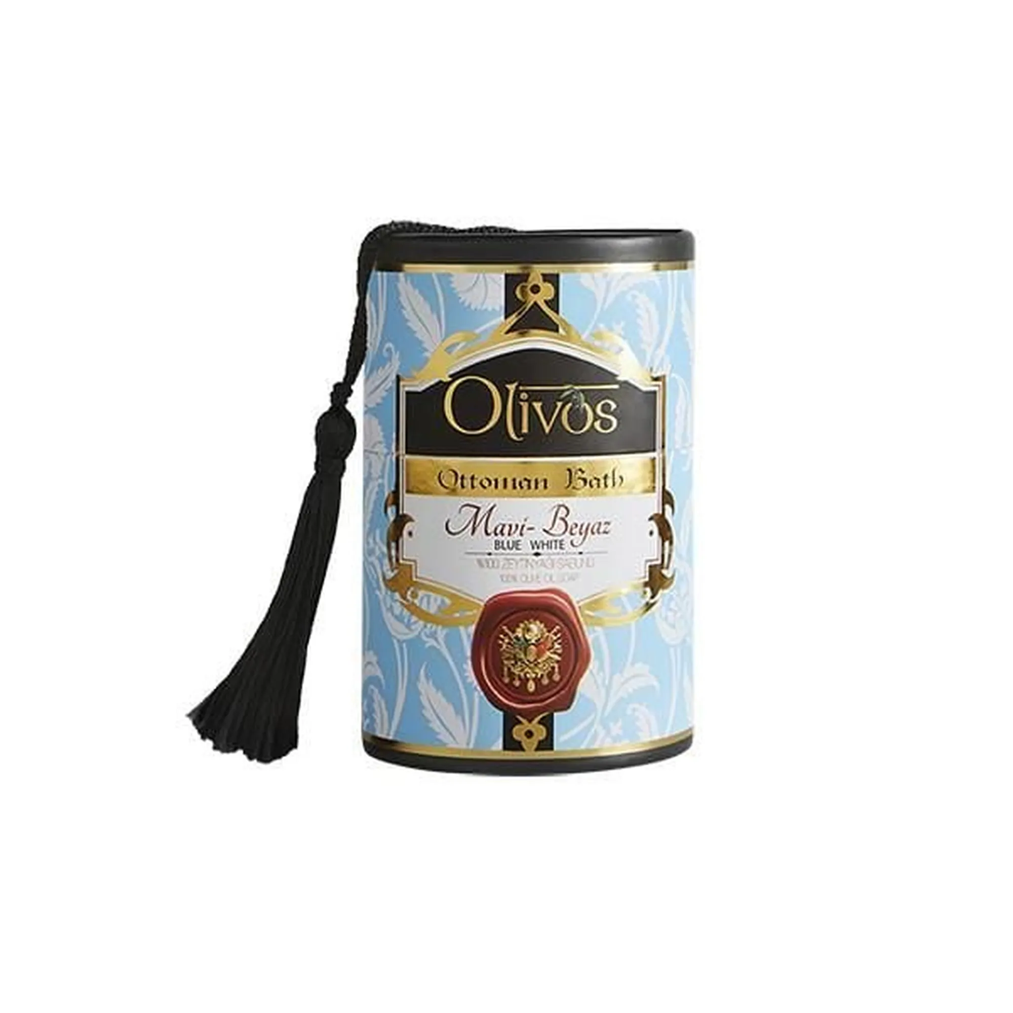 Olivos Ottoman Hammam Blue and White Olive Oil Soap, 2 × 3.53 oz.