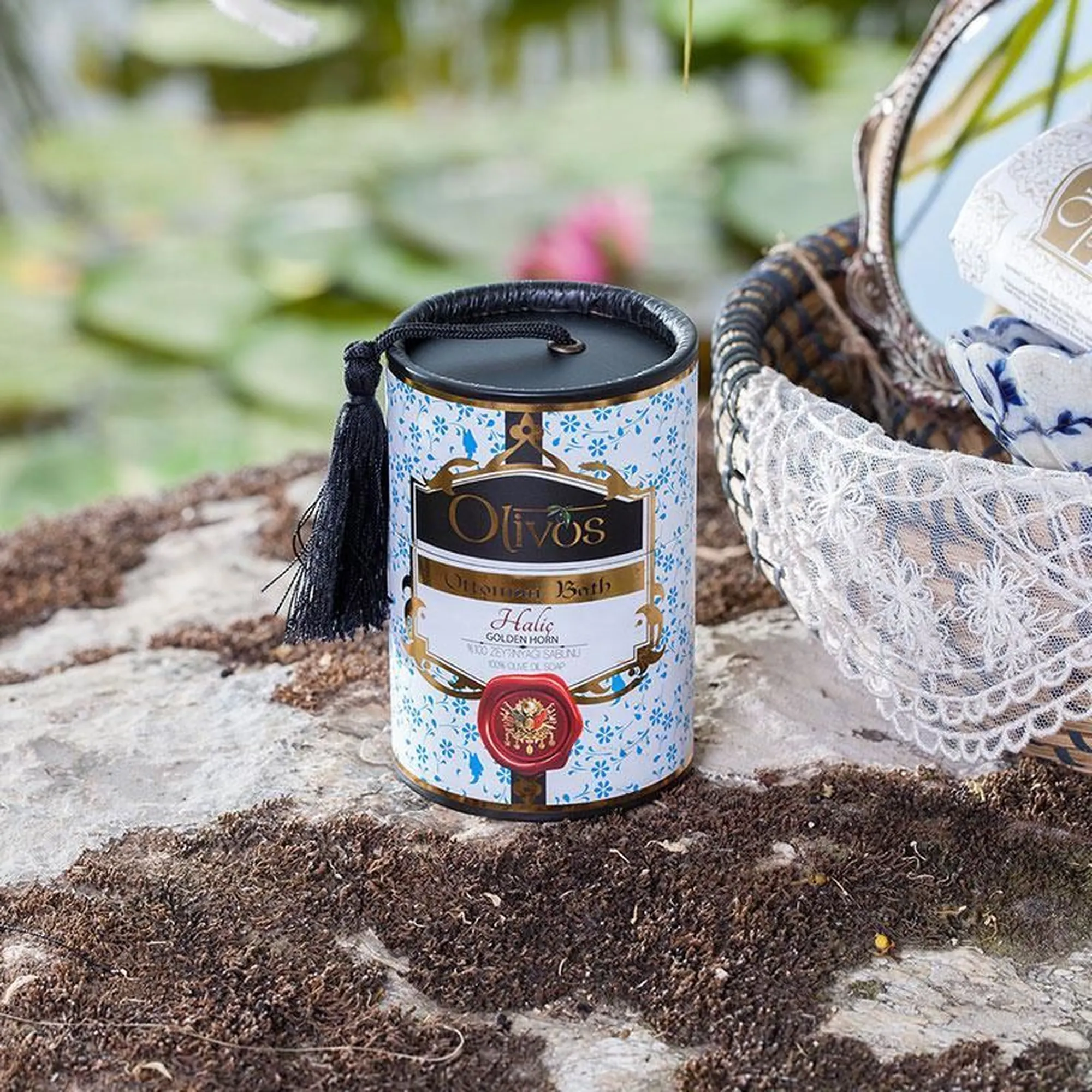 Olivos Ottoman Hammam Halic Olive Oil Soap, 2 × 3.53 oz.