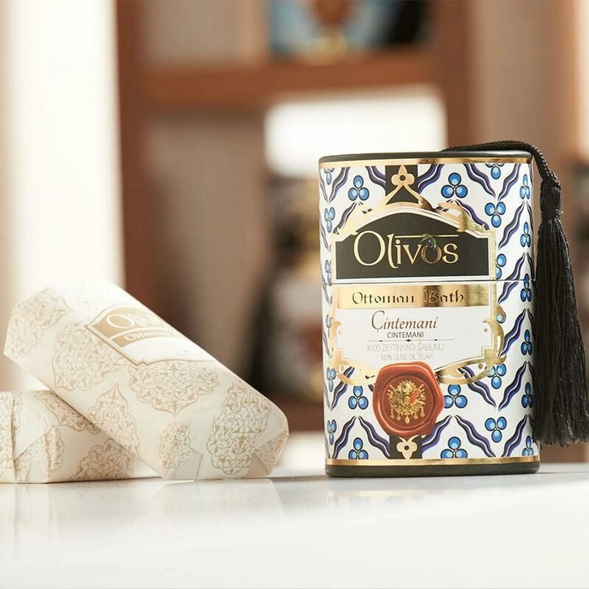Olivos Ottoman Hammam Cintemani Olive Oil Soap, 2 × 3.53 oz.