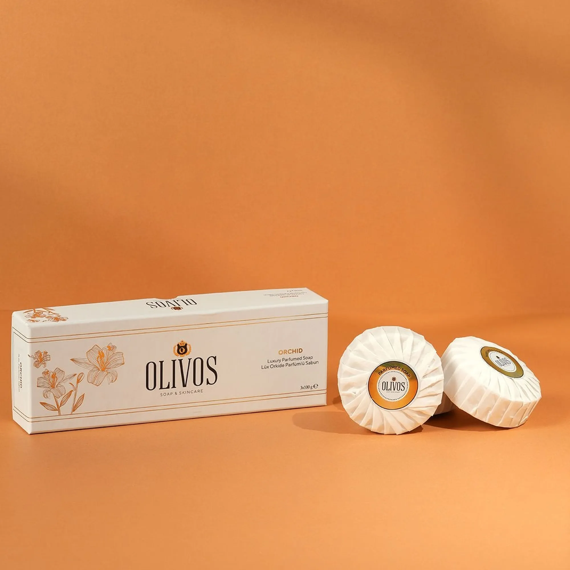 Olivos Luxury Orchid Olive Oil Soap, 3 × 3.53 oz.