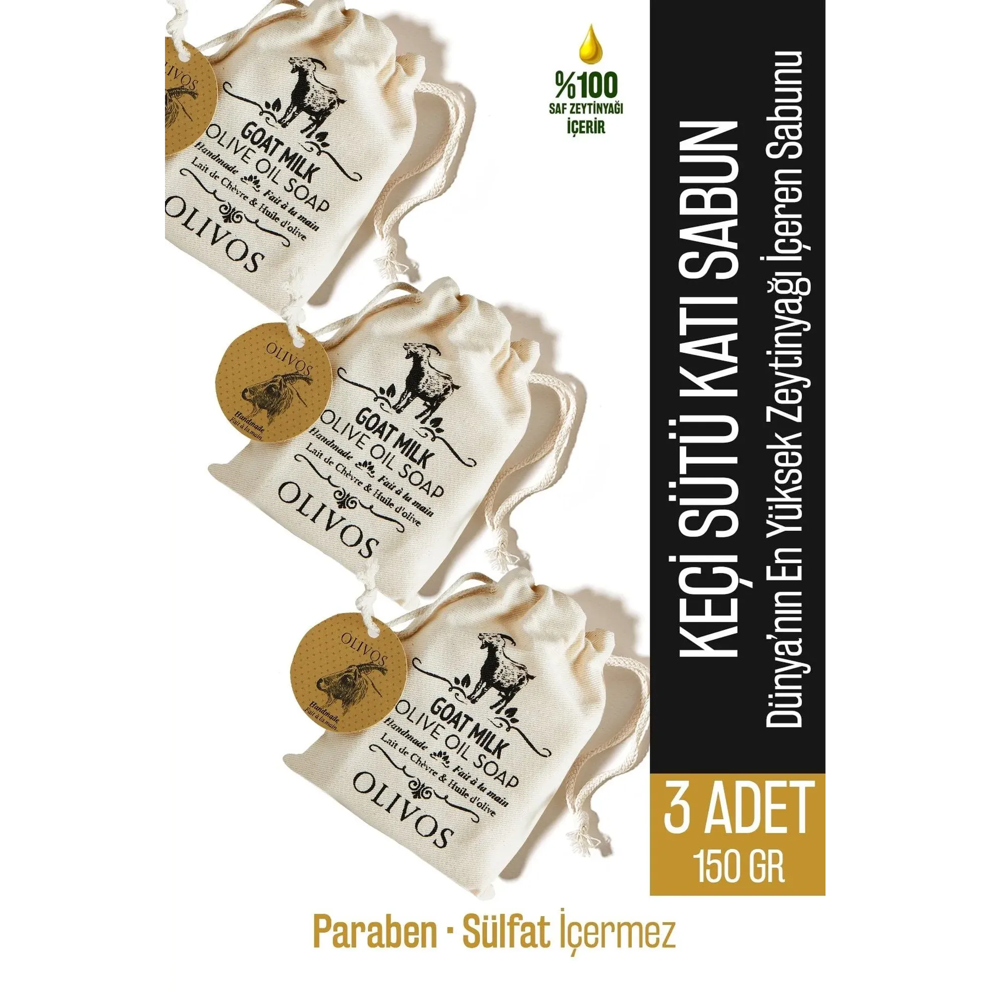 Olivos Goat Milk Olive Oil Soap, 3 × 5.29 oz.