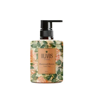 Olivos Rosewood Reverie Rose and Peony Liquid Olive Oil Soap, 16.91 fl. oz.