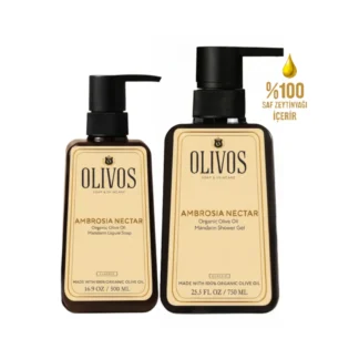 Olivos Mandarin Olive Oil Shower Gel and Liquid Soap Set