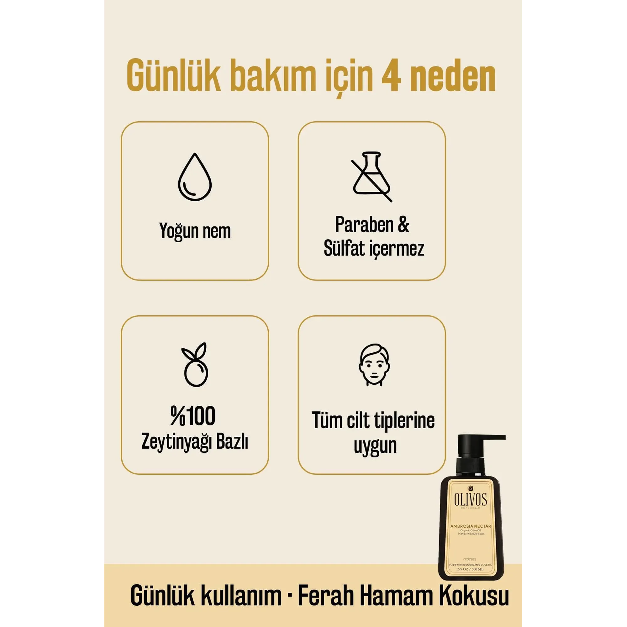 Olivos Mandarin Liquid Olive Oil Soap, 4 × 16.91 fl. oz.