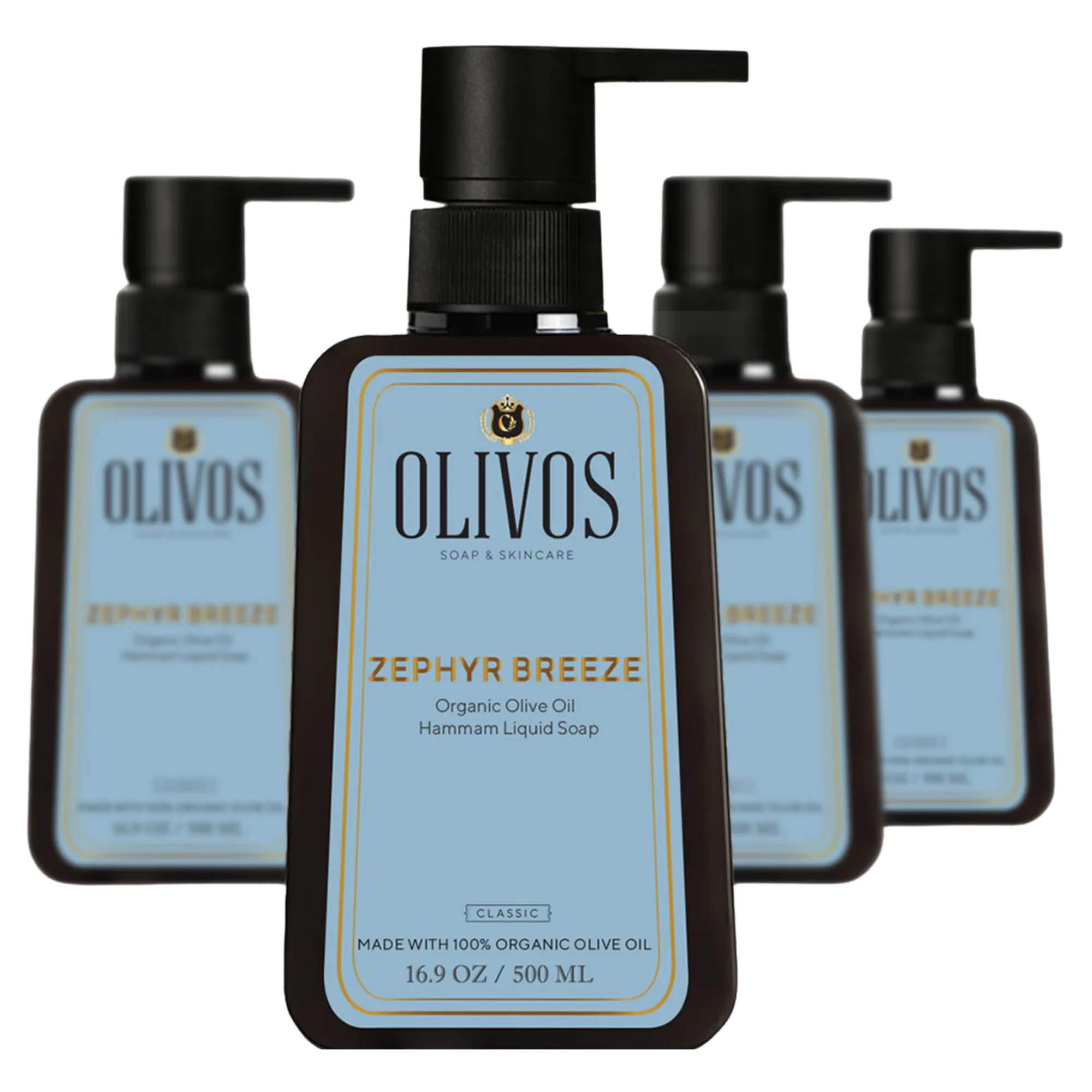Olivos Turkish Hammam Liquid Olive Oil Soap, 4 × 16.91 fl. oz.