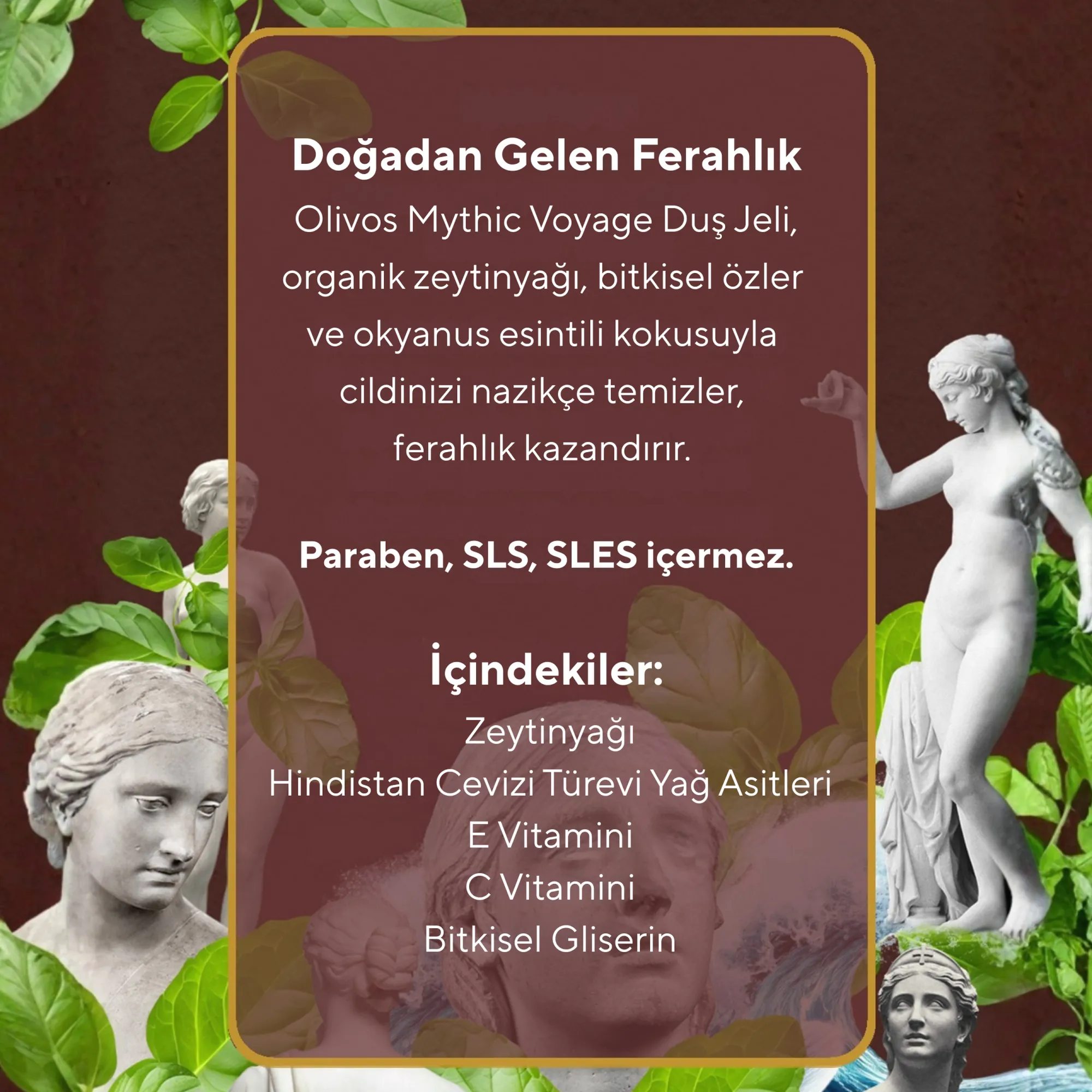 Olivos Mythic Voyage Ocean and Green Herbs Olive Oil Shower Gel, 25.36 fl. oz.