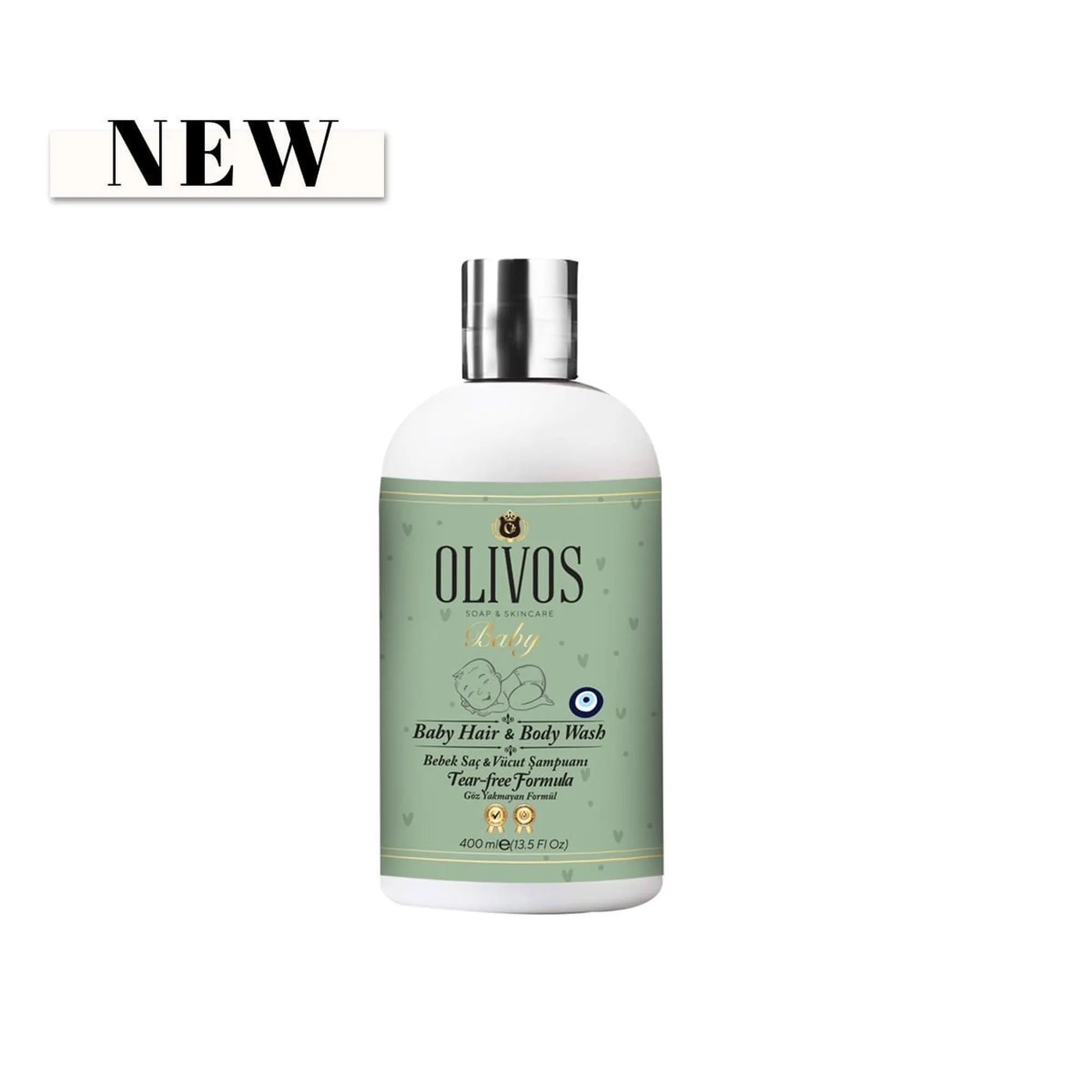 Olivos Olive Oil Baby Hair and Body Wash, 13.53 fl. oz.