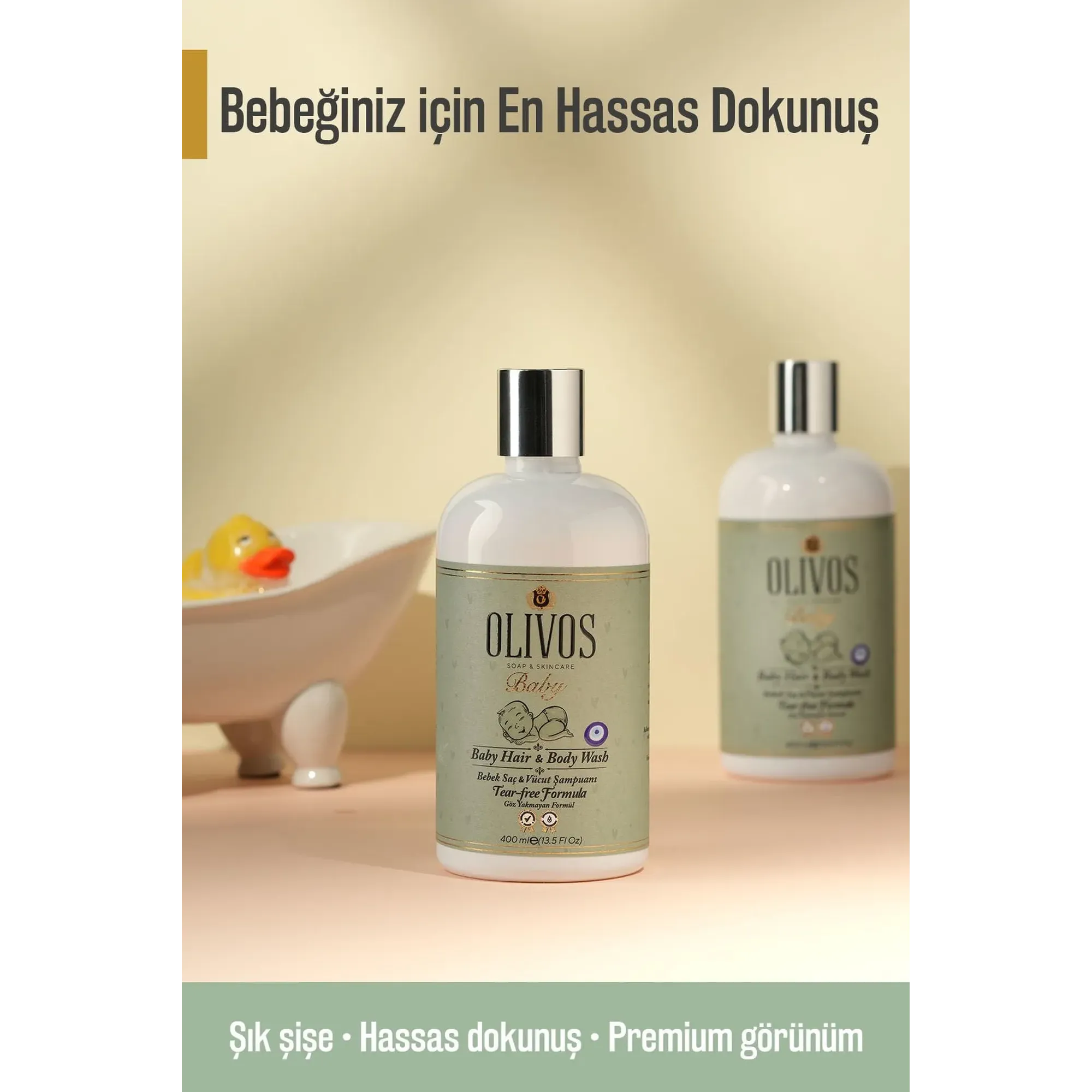 Olivos Olive Oil Baby Hair and Body Wash, 13.53 fl. oz.