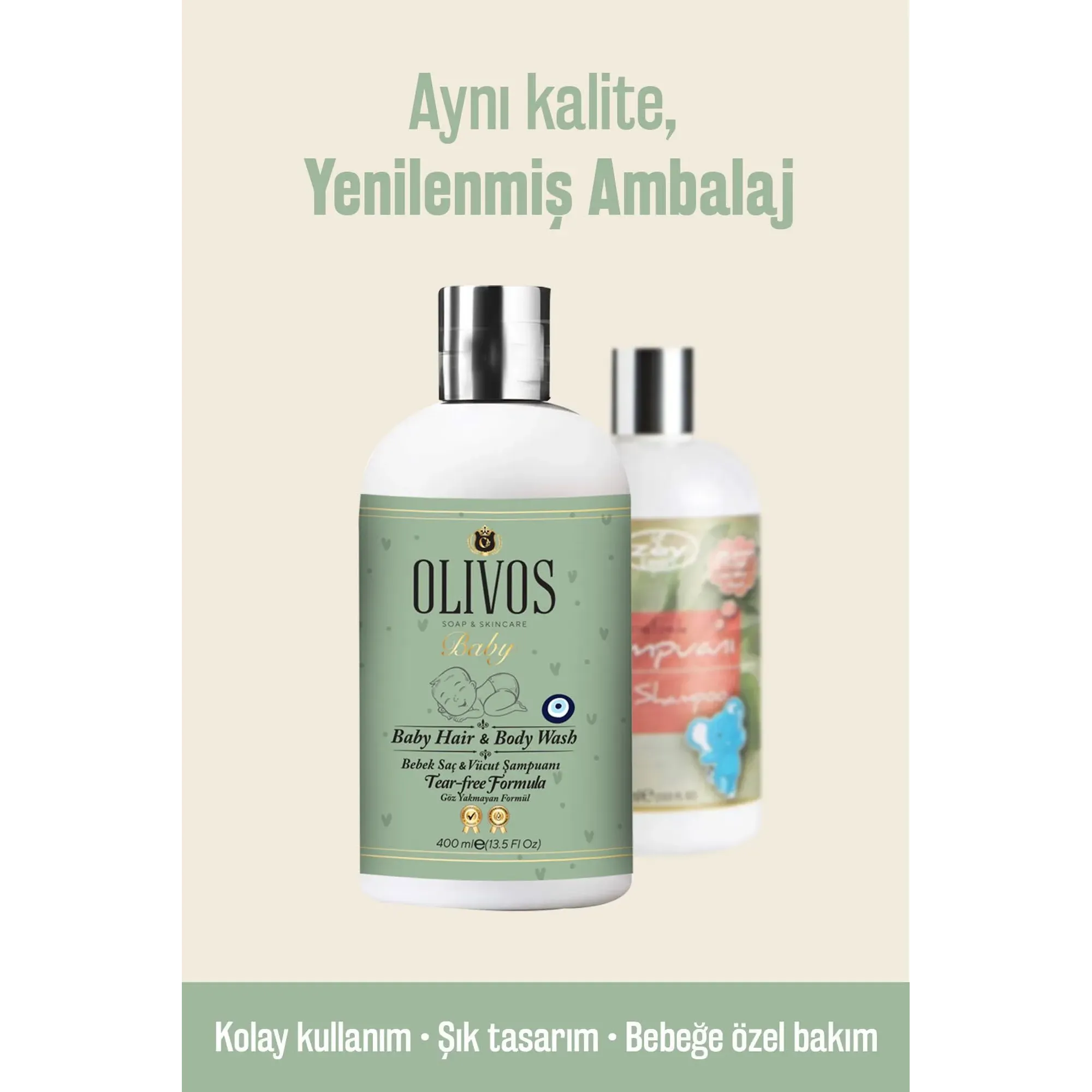 Olivos Olive Oil Baby Hair and Body Wash, 13.53 fl. oz.