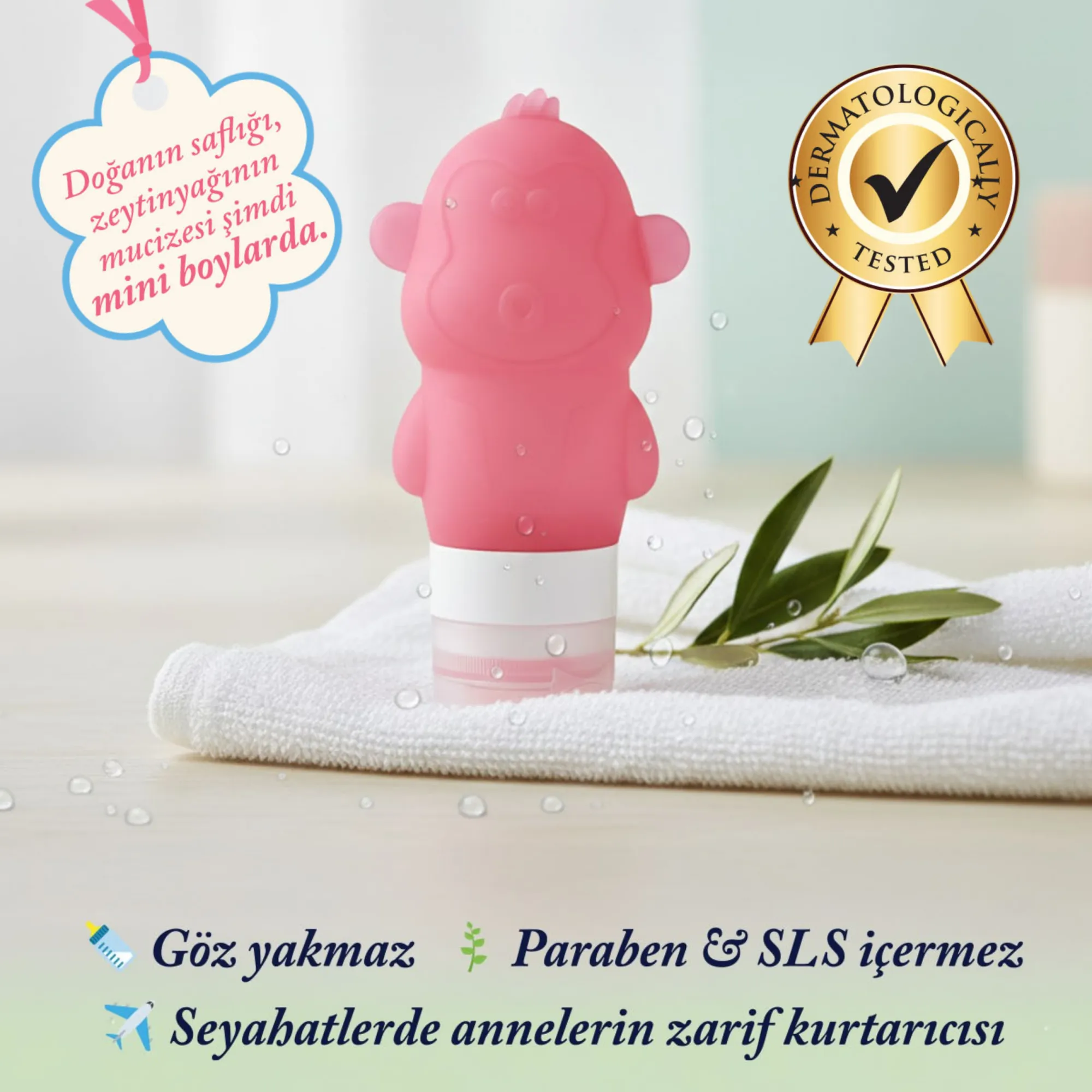 Olivos Olive Oil Baby Hair and Body Wash Travel Set, 3 × 3.01 fl. oz.