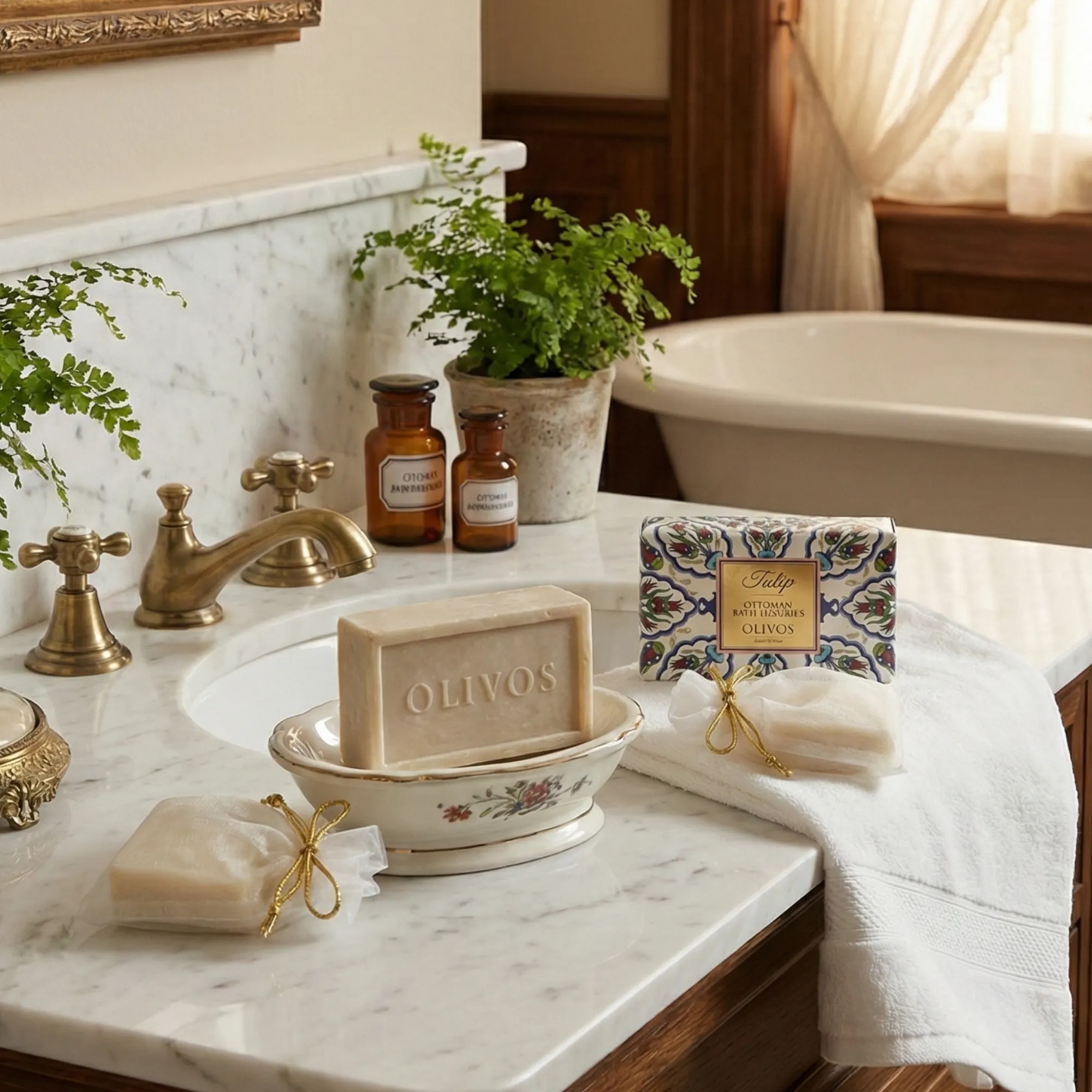 Olivos Ottoman Series Tulip Olive Oil Soap Gift Set